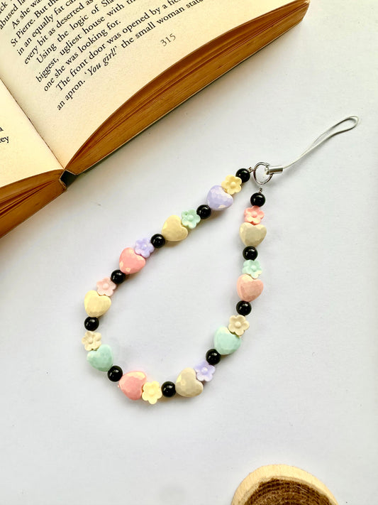 Shiny Heartflowers Phone Chain Charm