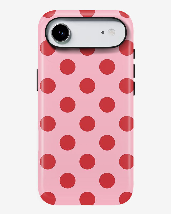 Strawberry Polka Glossy Armour Shell Phone Cover