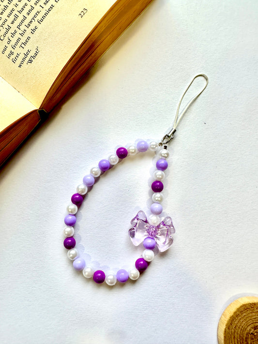 Grape Glaze Bow Phone Chain Charm