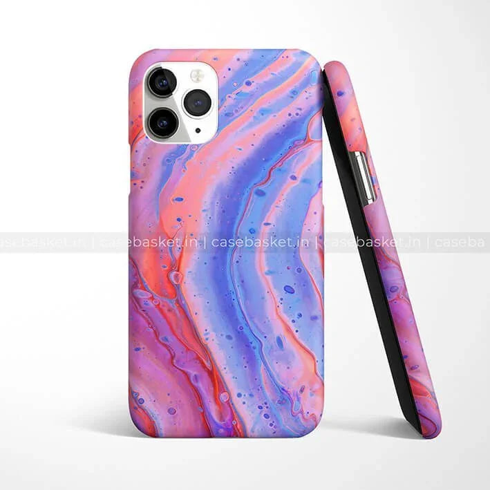 Abstract purple and pink swirl design mobile phone case for iPhone, modern protective cover