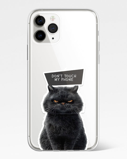 Warning Cat Mode Transparent Phone Cover