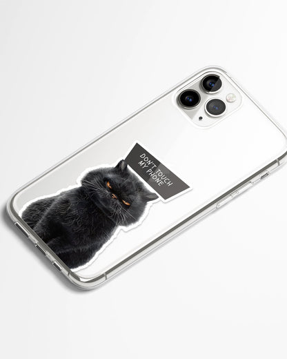 Warning Cat Mode Transparent Phone Cover