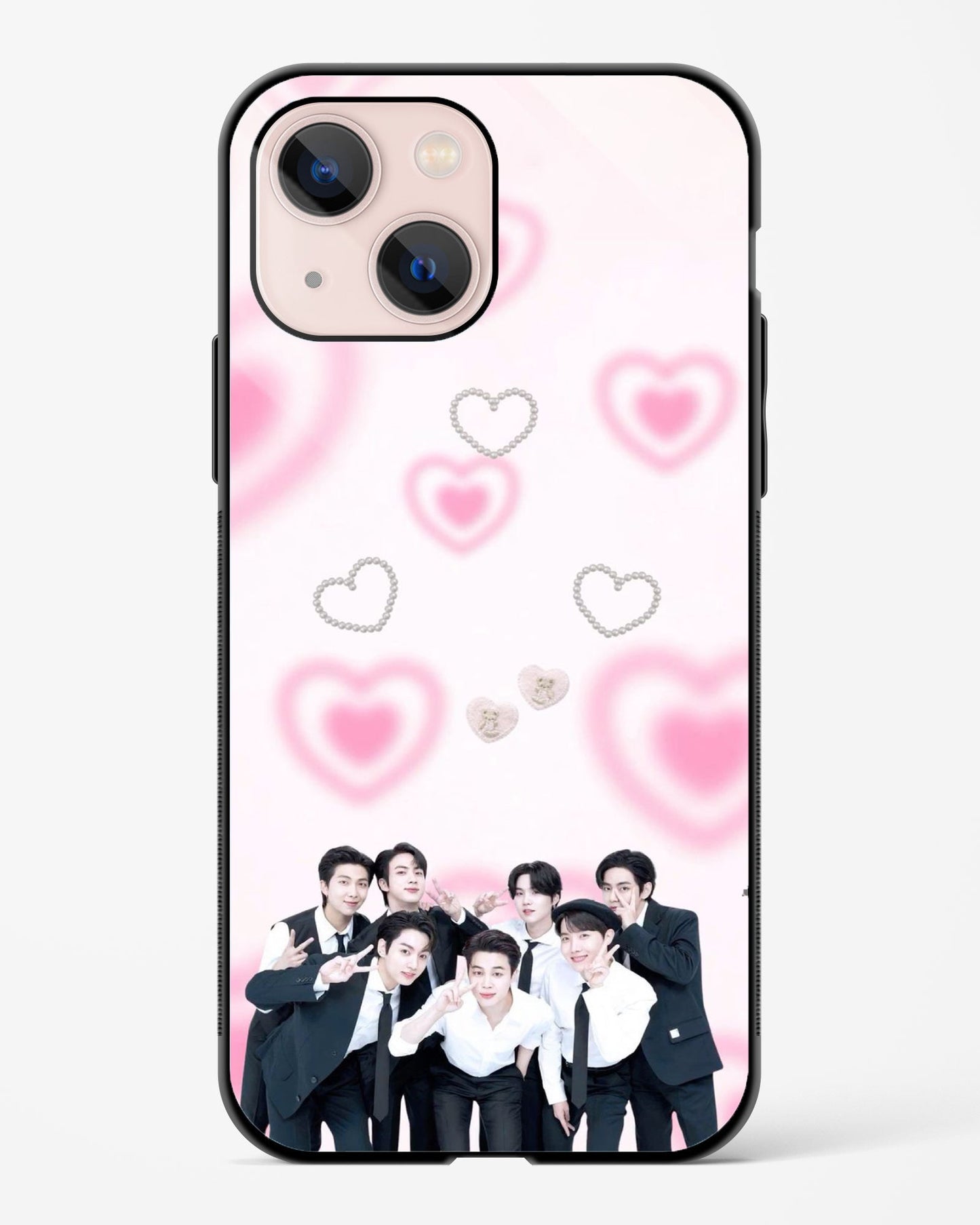 BTS Pink Hearts Phone Cover