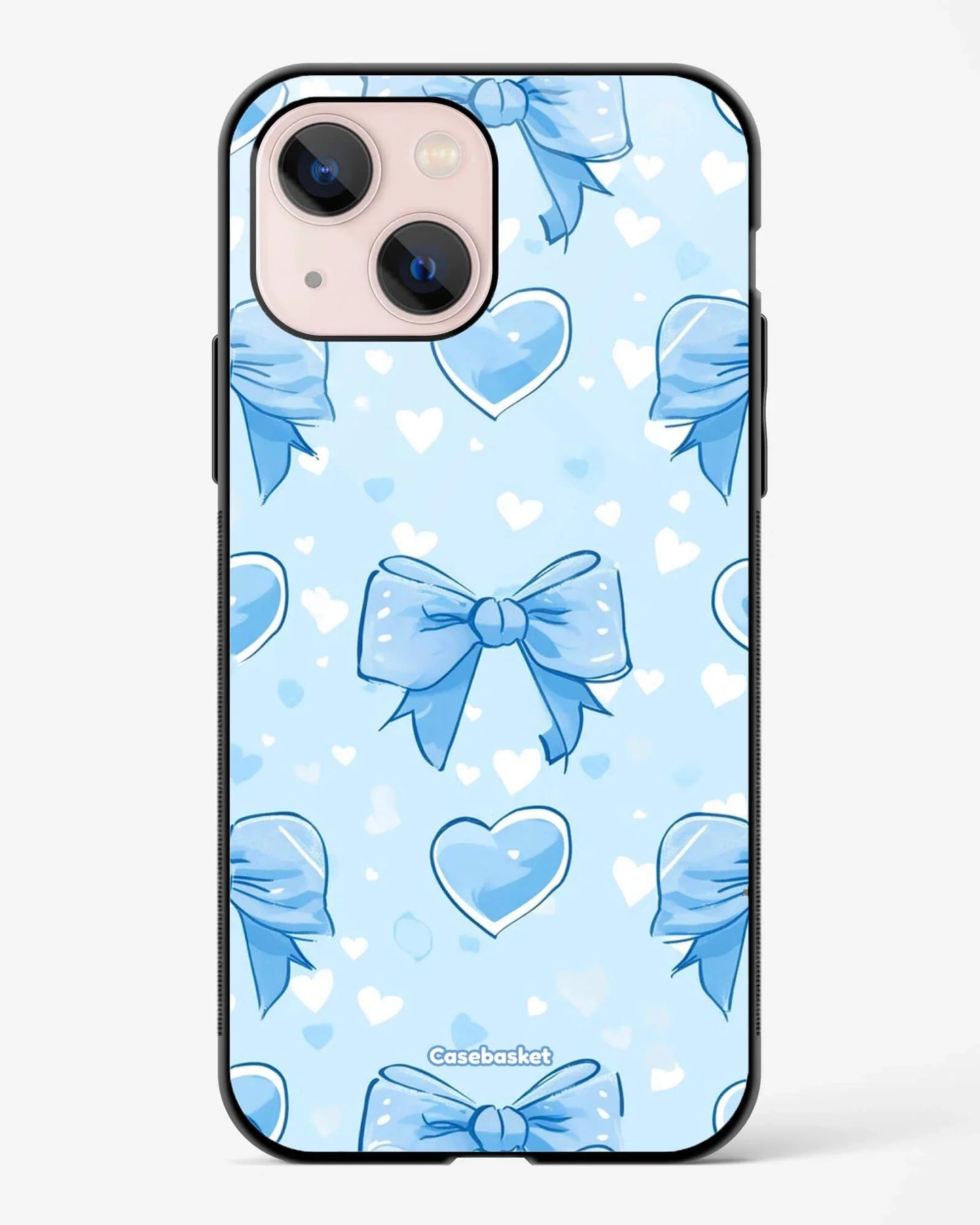 Dreamy Blue Bow Hearts Phone Cover