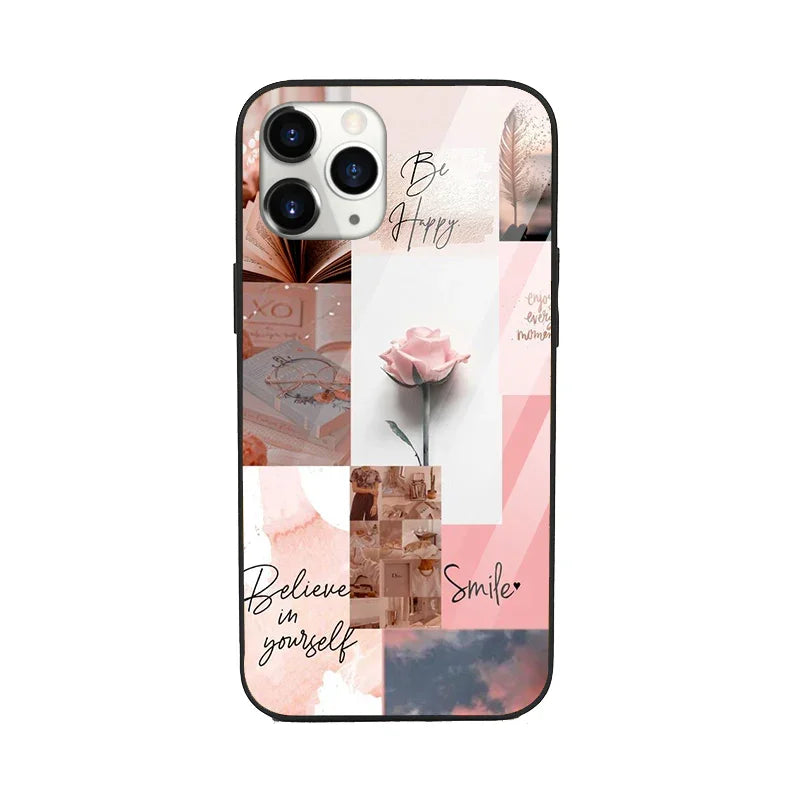 Happy Pink Aesthetic Glossy Phone Cover