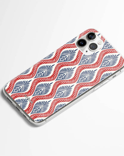 Red Blue Motif Print Phone Cover