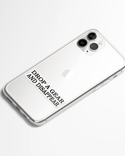 Drop A Gear And Disappear Transparent Phone Cover