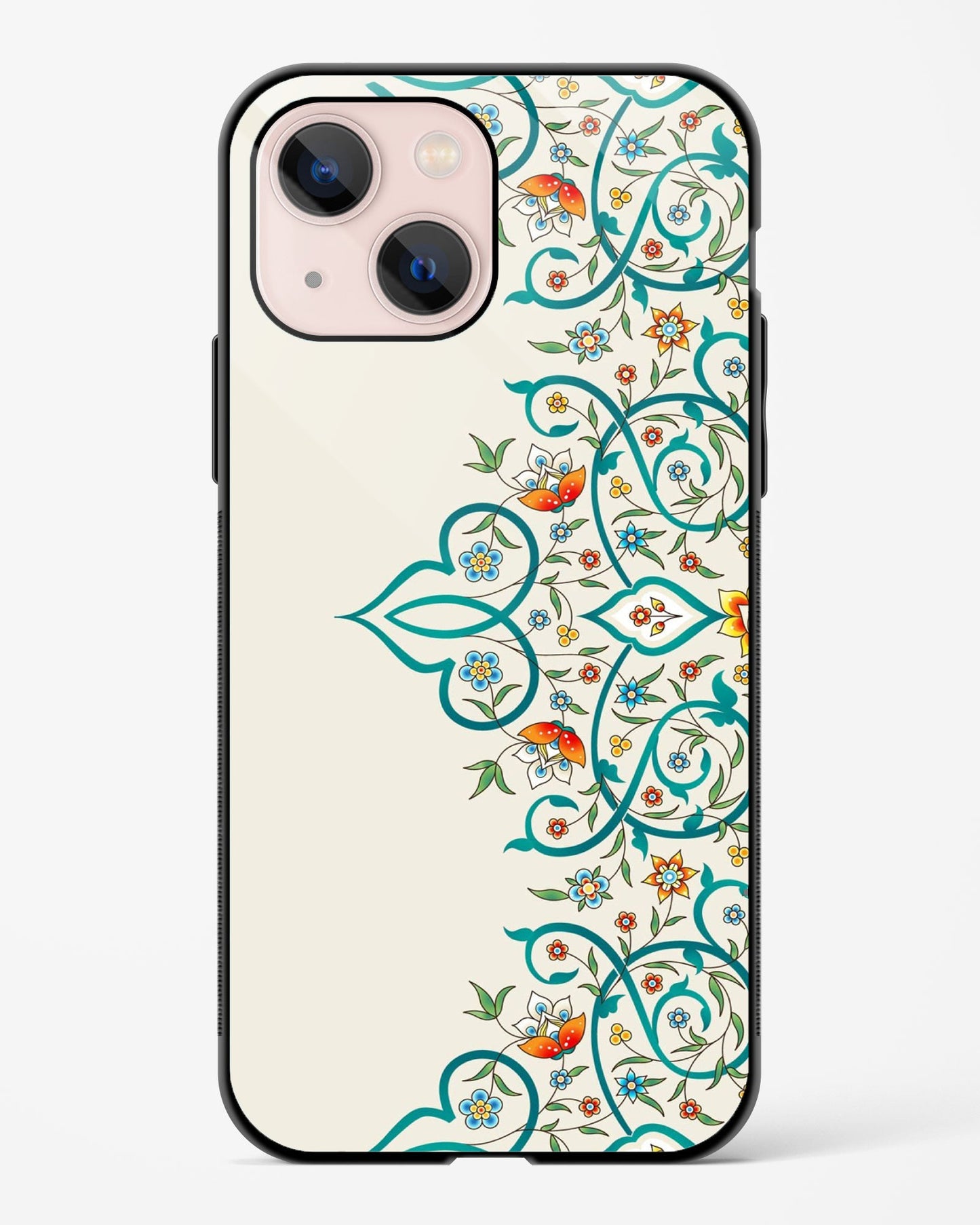 Ivory Floral Edge Mandala Phone Cover
