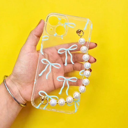 Baby Blue Transparent Pearl Phone Cover
