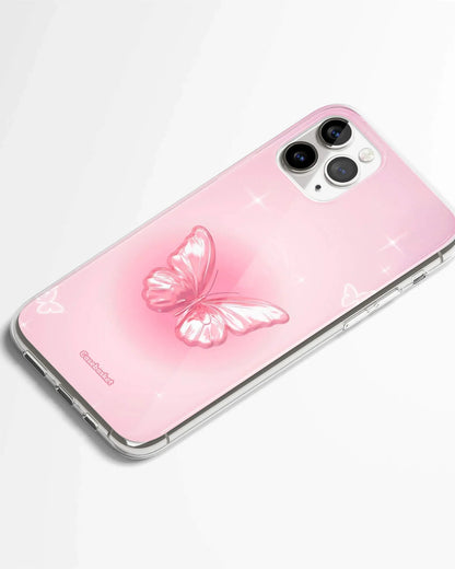 Pink Butterfly Glow Phone Cover