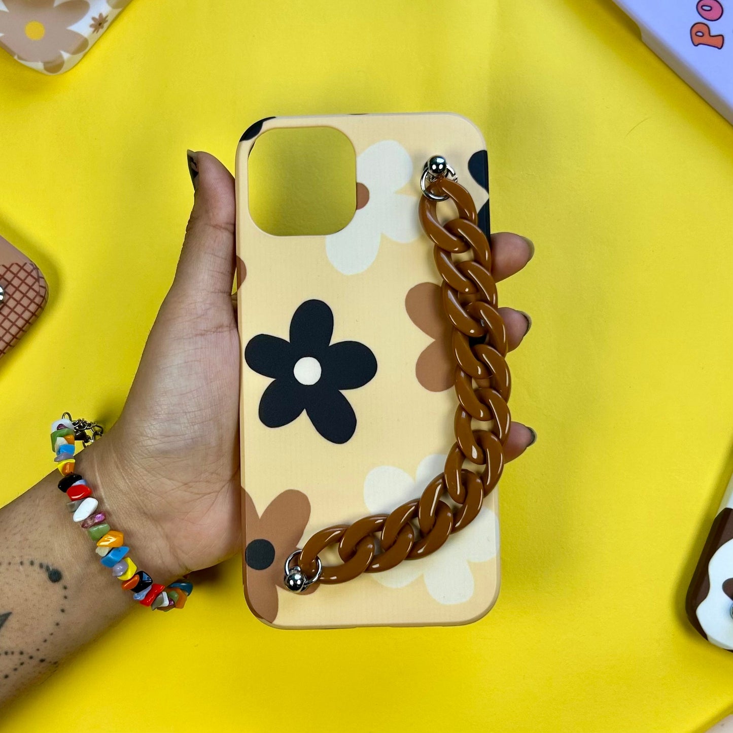 Chestnut Charm Brown Chain Phone Cover - Casebasket
