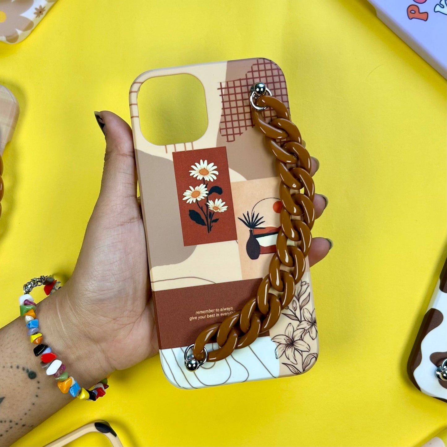 Terracotta Touch Brown Chain Phone Cover - Casebasket