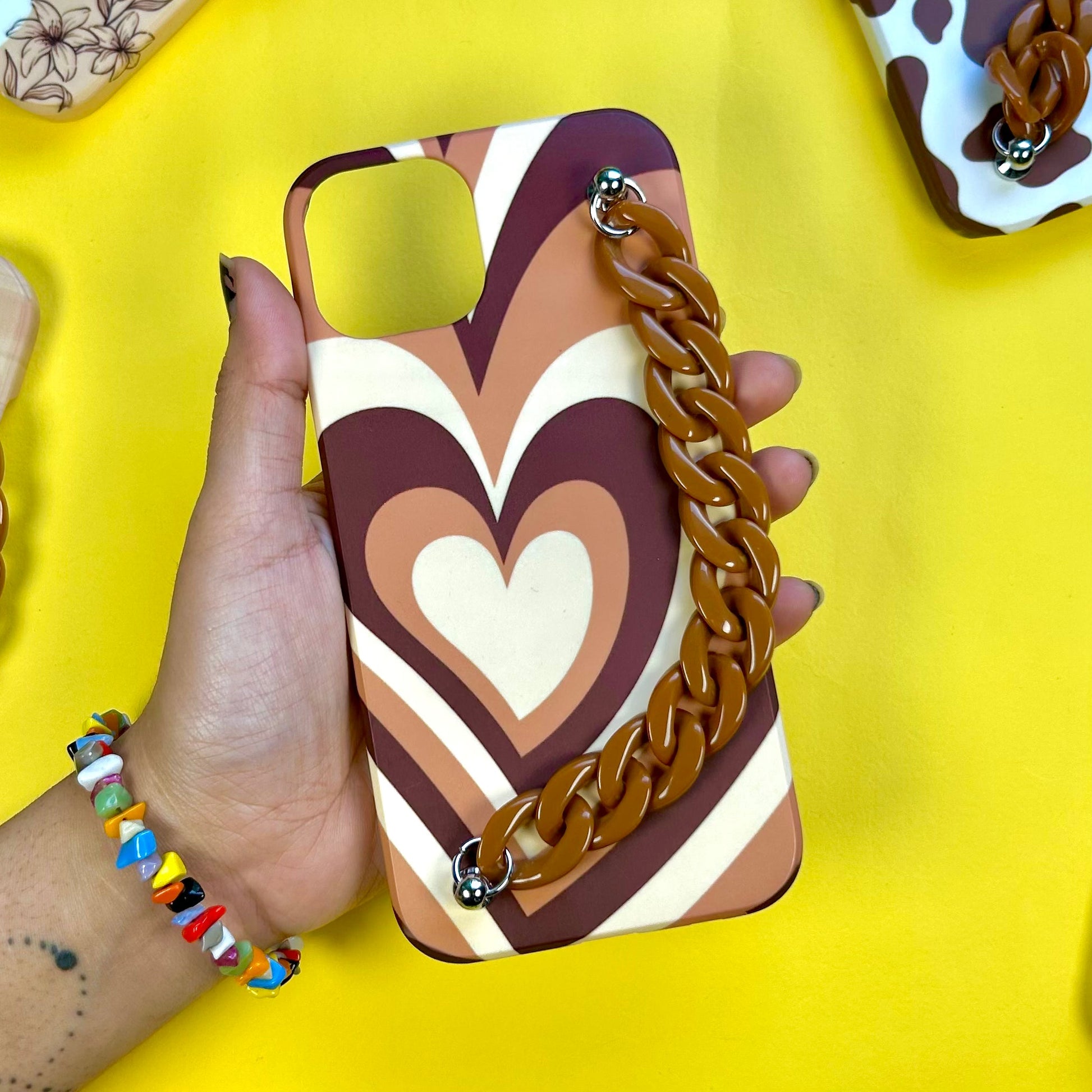 Choco Tiramisu Brown Chain Phone Cover - Casebasket