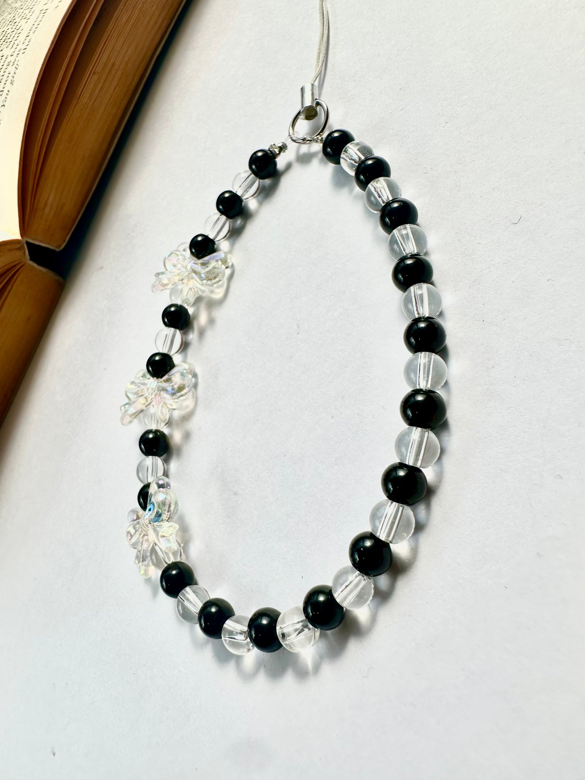 Black Ice Bow Phone Chain Charm - Casebasket