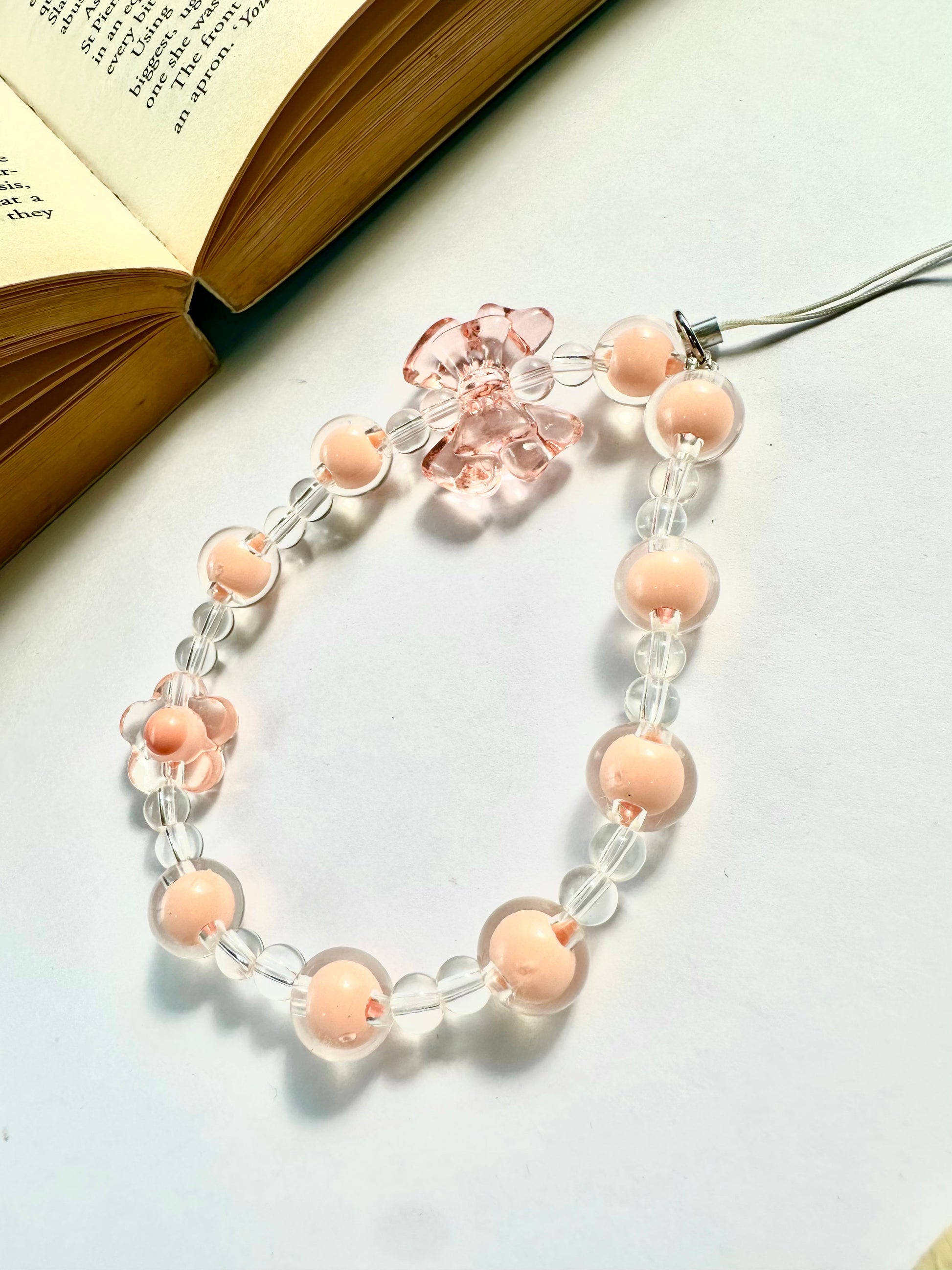 Orange Pop Transparent Bow Phone Chain Charm - Casebasket