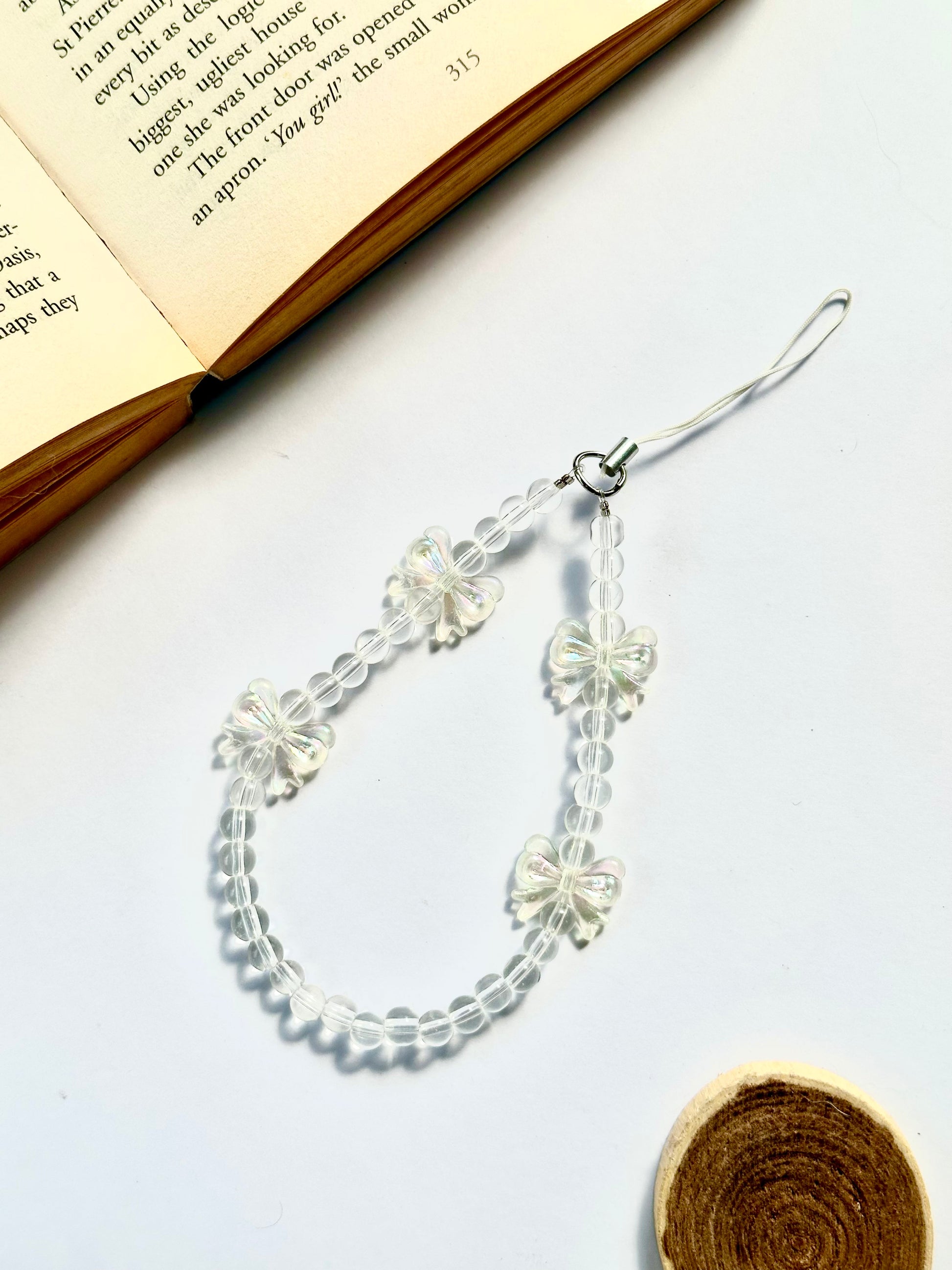 Dreamy Crystal Bow Phone Chain Charm - Casebasket