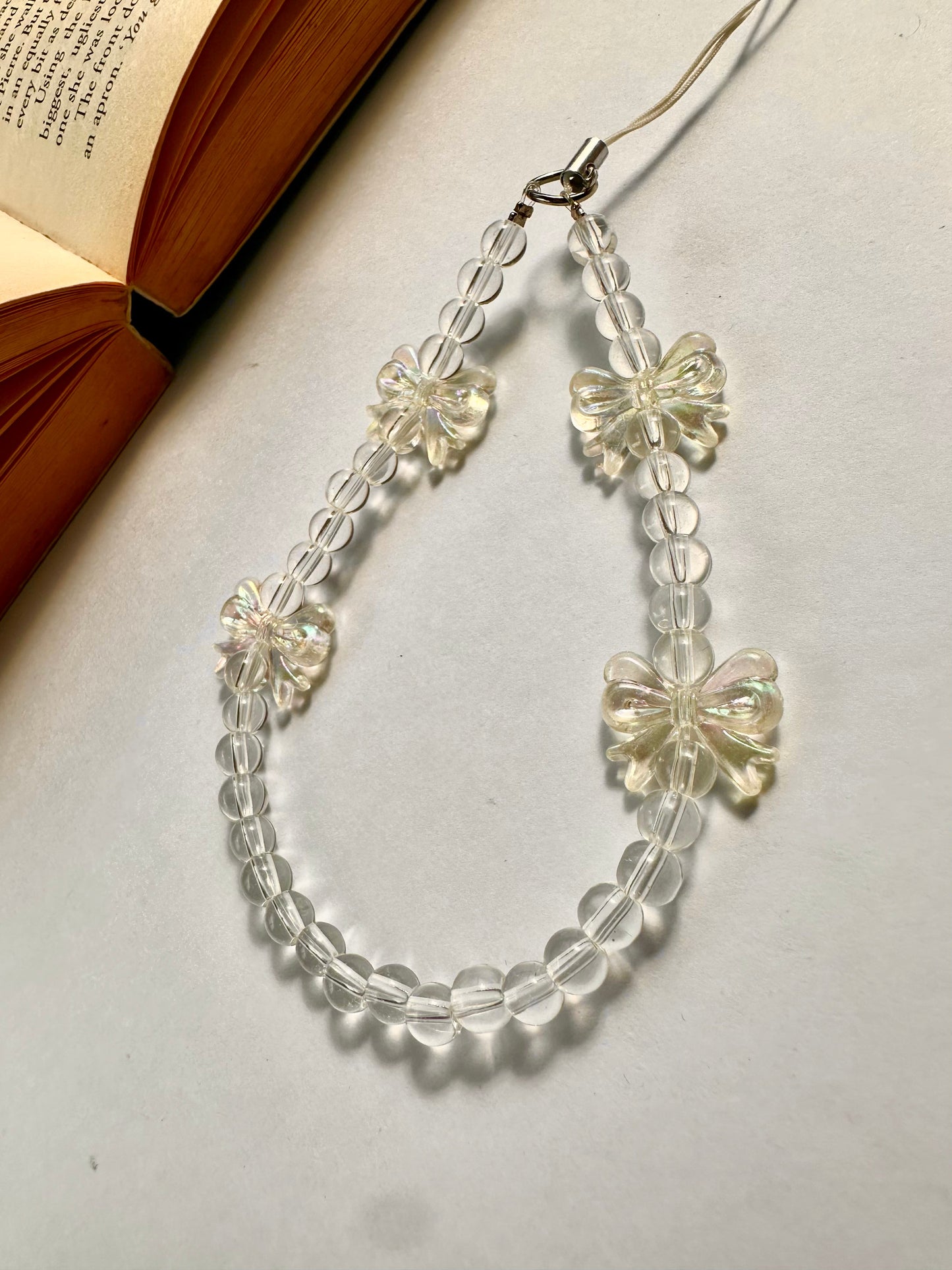 Dreamy Crystal Bow Phone Chain Charm - Casebasket