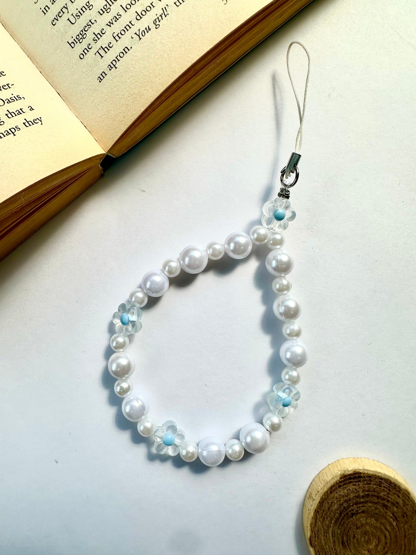 Mist Pearl Flower Phone Chain Charm - Casebasket