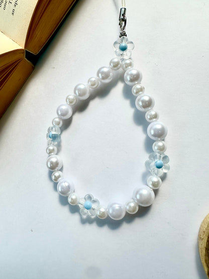 Mist Pearl Flower Phone Chain Charm - Casebasket