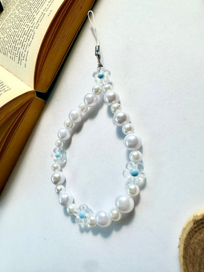 Mist Pearl Flower Phone Chain Charm - Casebasket