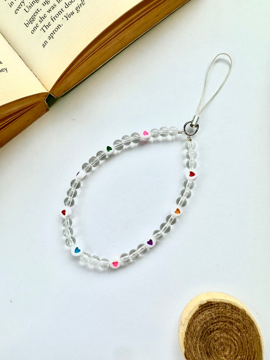 Crystal Heartbeat Phone Chain Charm - Casebasket