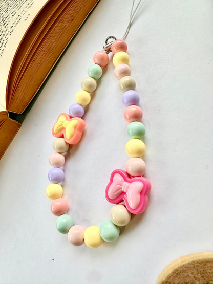 Pastel Bow Phone Hook Chain Charm - Casebasket