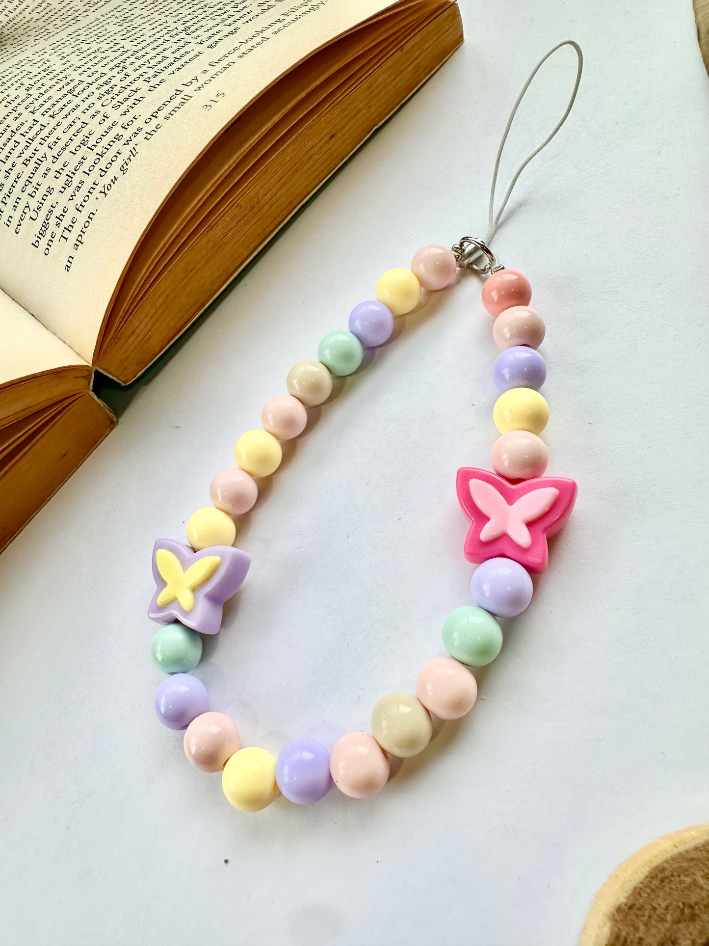 Pastel Butterfly Phone Chain Charm - Casebasket