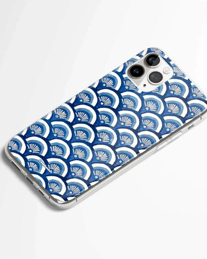 Indigo Waves Print Phone Cover