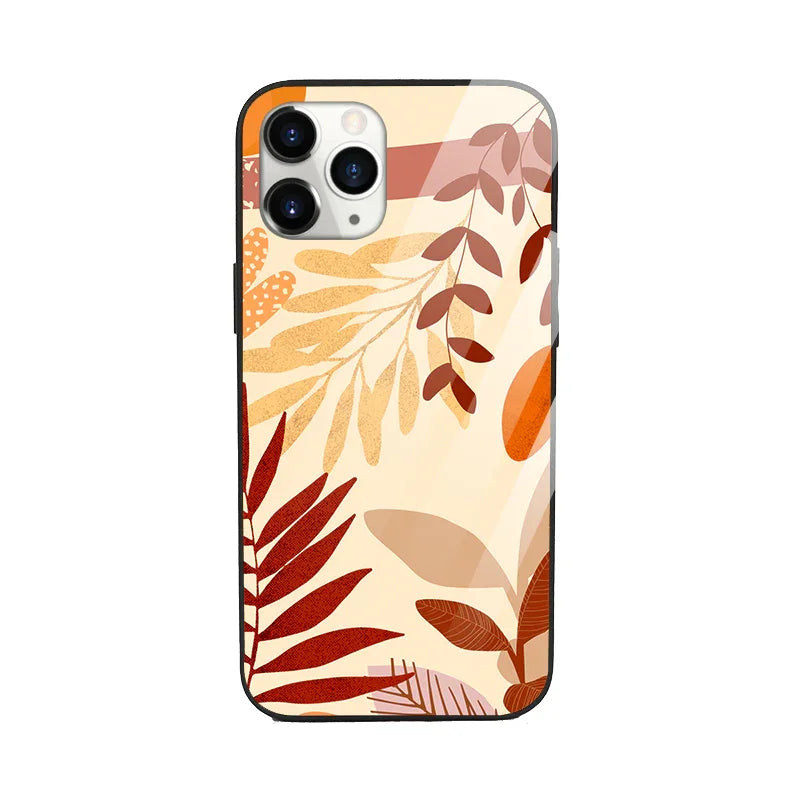 Caramel Leaves Aesthetic Glossy Phone Cover