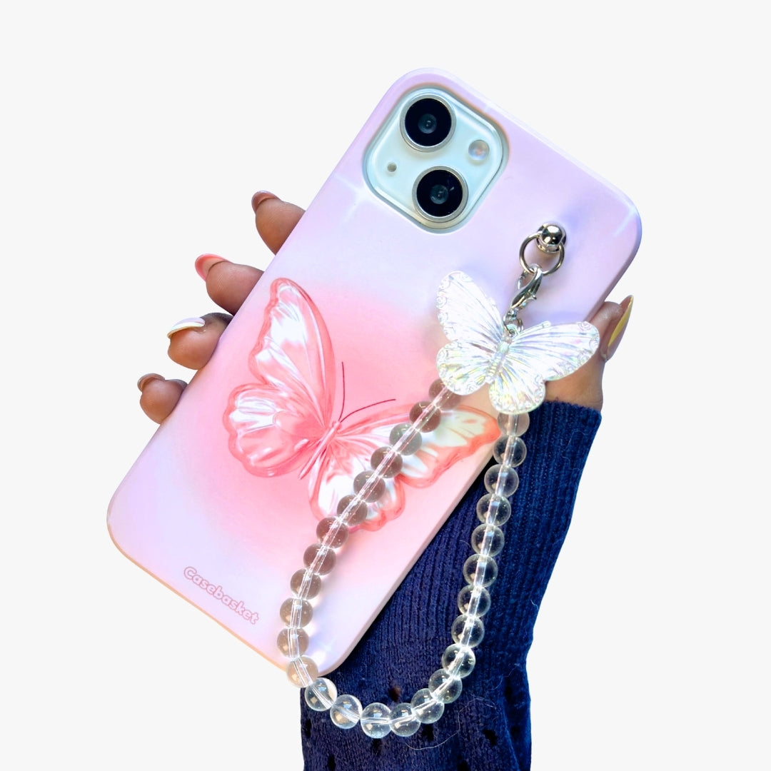 Blush Wings Pearlfly Fall Chain Phone Cover