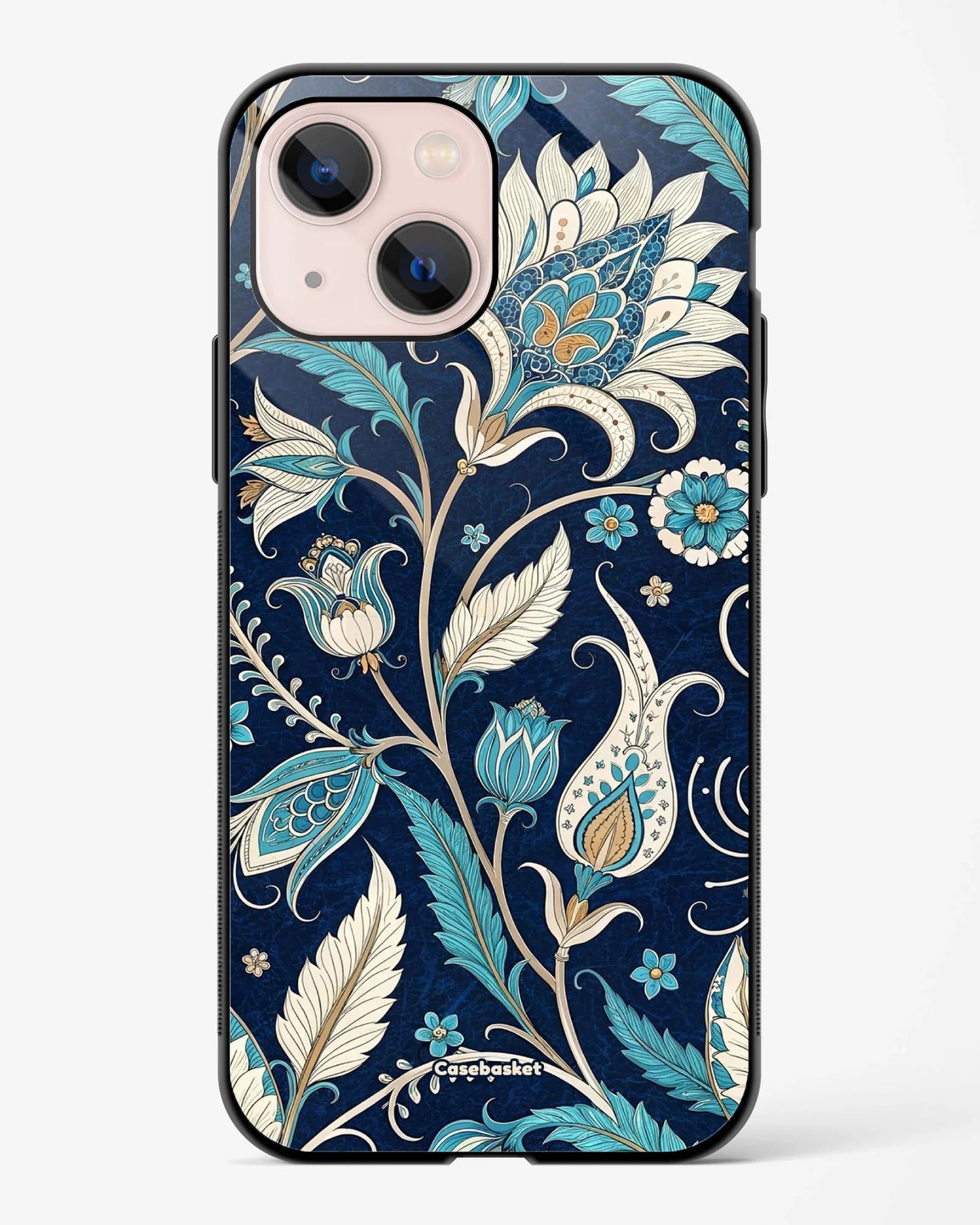 Empress Blue Zari Glossy Phone Cover