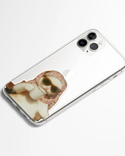 Sassy Tea Cat Meme Transparent Phone Cover
