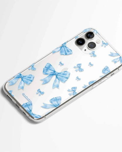 Blue Satin Bows Silicone Phone Cover