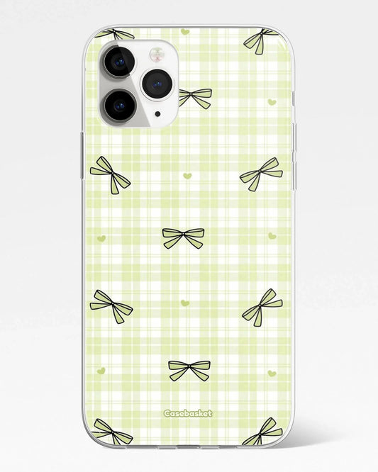 Softcore Mint Bow Check Phone Cover