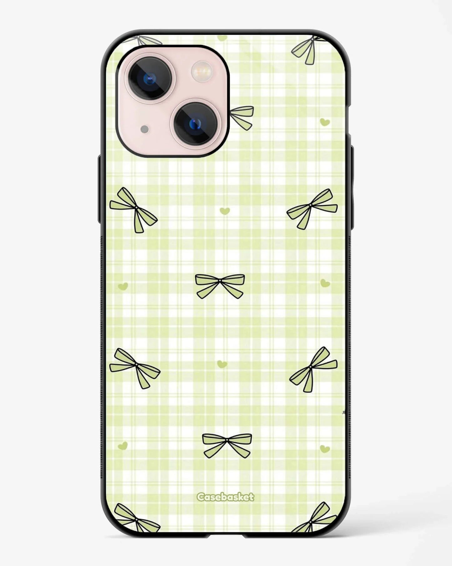 Softcore Mint Bow Check Phone Cover