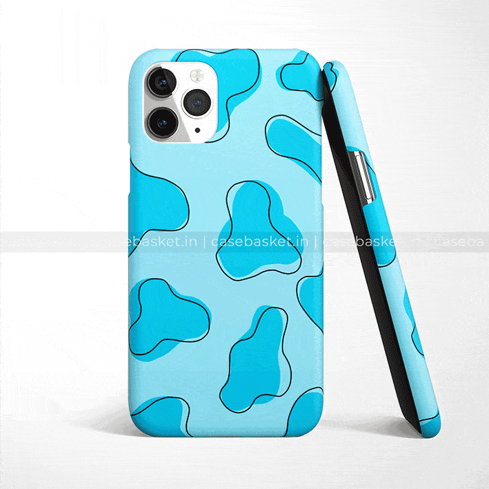 Blue abstract pattern mobile phone case for iPhone with smooth finish
