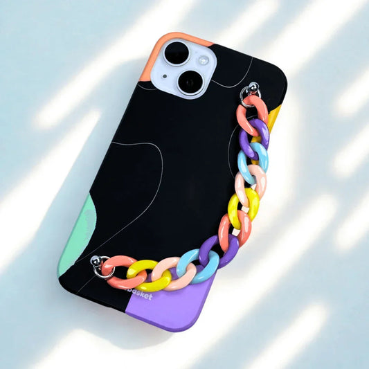 Black Vivid Rainbow Chain Phone Cover