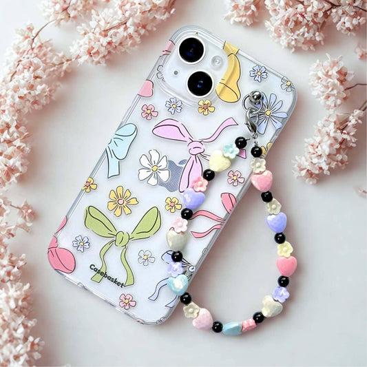 Bowverload Transparent Heartflowers Charm Phone Cover