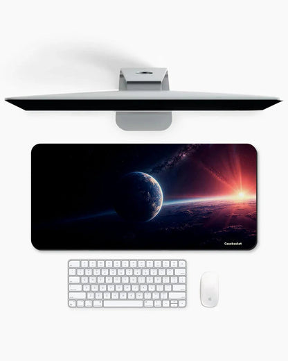 Orbital Sunrise Print Desk Mat