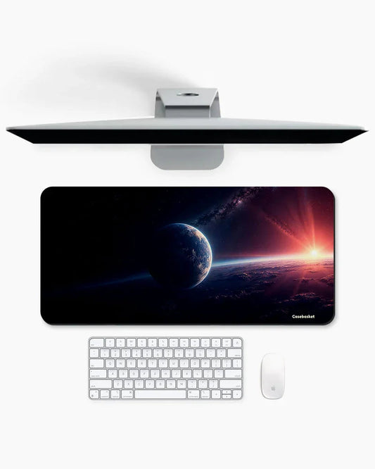 Orbital Sunrise Print Desk Mat