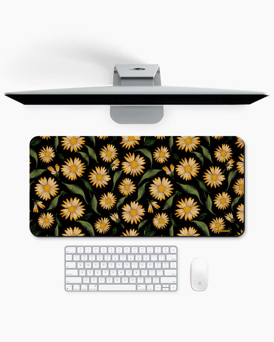 Midnight Daisy Print Desk Mat