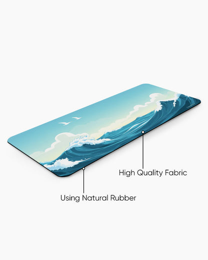 Coastal Wave Print Desk Mat