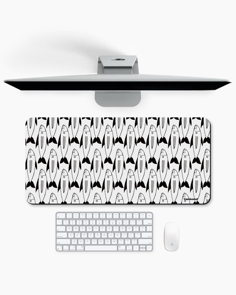 Shark Wave Print Desk Mat