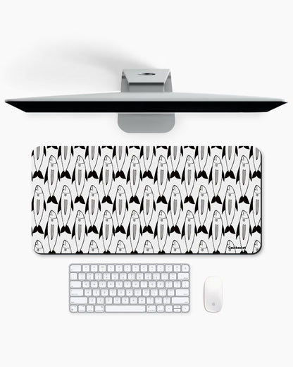 Shark Wave Print Desk Mat