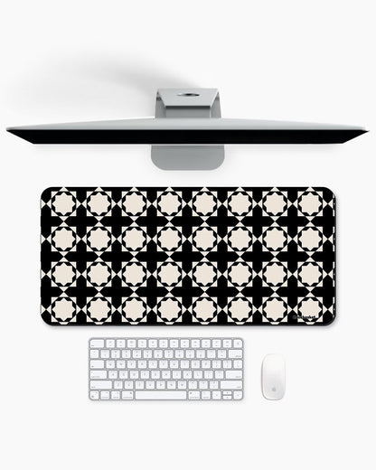 Black & Ivory Print Desk Mat
