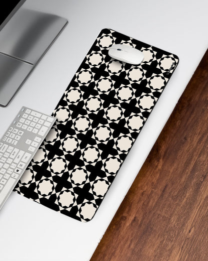 Black & Ivory Print Desk Mat