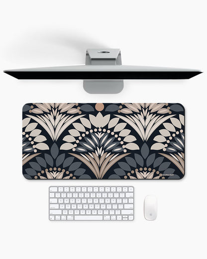 Dark Florale Print Desk Mat