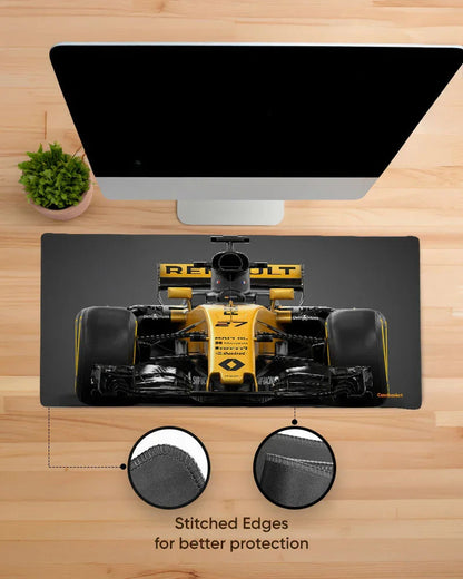 Yellow Fury Print Desk Mat