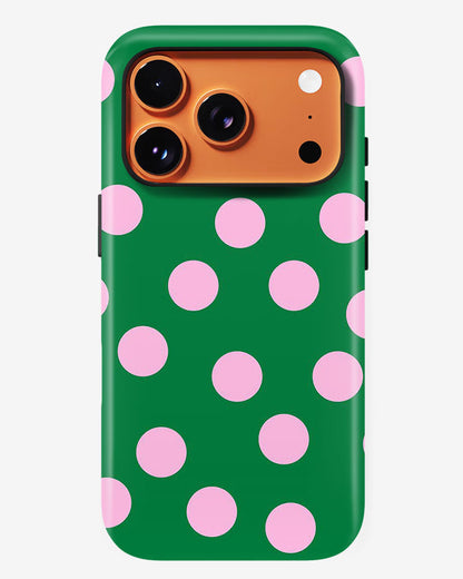 Matcha Dots Glossy Armour Shell Phone Cover