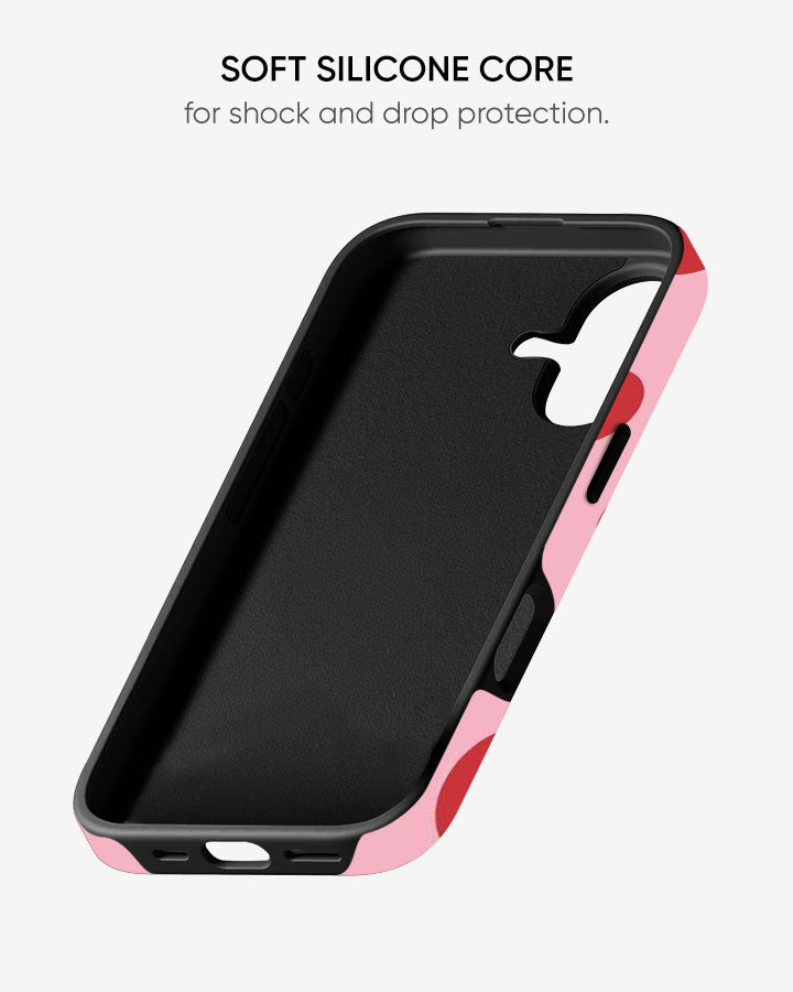 Strawberry Polka Glossy Armour Shell Phone Cover
